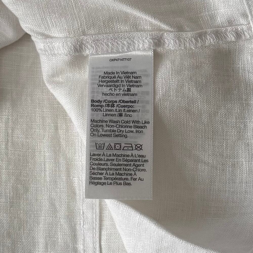 New Madewell 100% Linen Resort Shirt in Eyelet White Size M - Picture 8 of 10